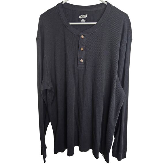 40 Grit by Duluth Trading Co Mens Black Thermal LS Henley Size 2XL Standard Fit - Picture 1 of 9